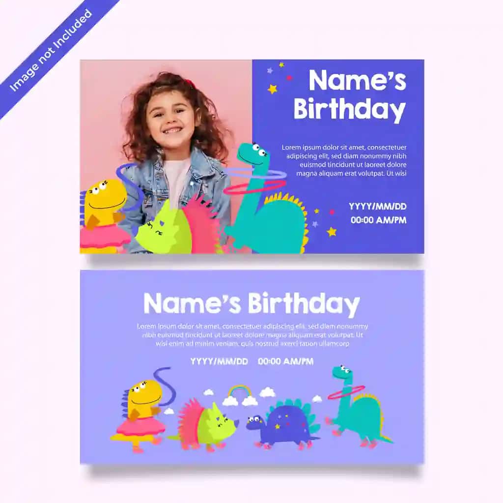 Malika dinozavrning tug'ilgan kuni bilan tabriklash kartasi | Princess dinosaur happy birthday card