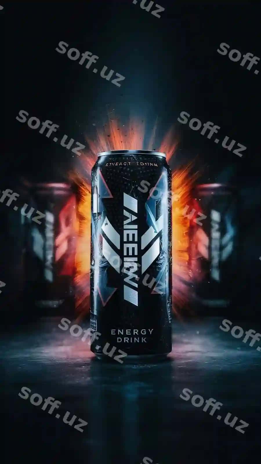 Old ko'rinish energiya ichimlik banka ko'k ichimlik alkogol fotosurat qorong'ulik | Front view energy drink can blue drink alcohol photo darkness