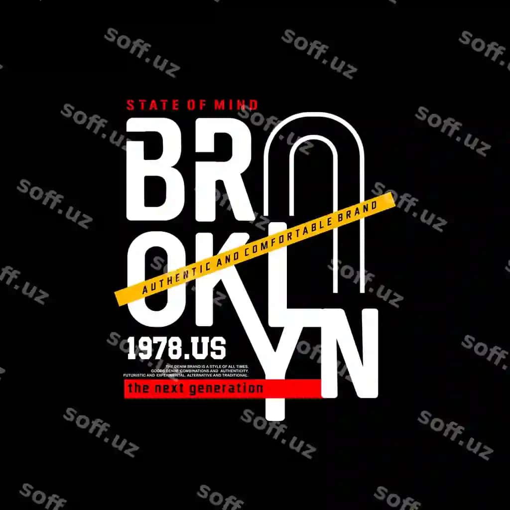Brooklyn tipografiya bosma futbolka | Brooklyn typography print t shirt