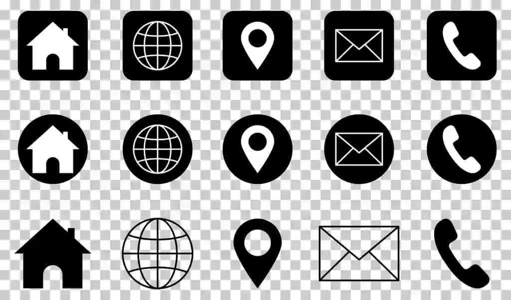 Biz bilan bog'laning piktogramma to'plami | Contact us icons set