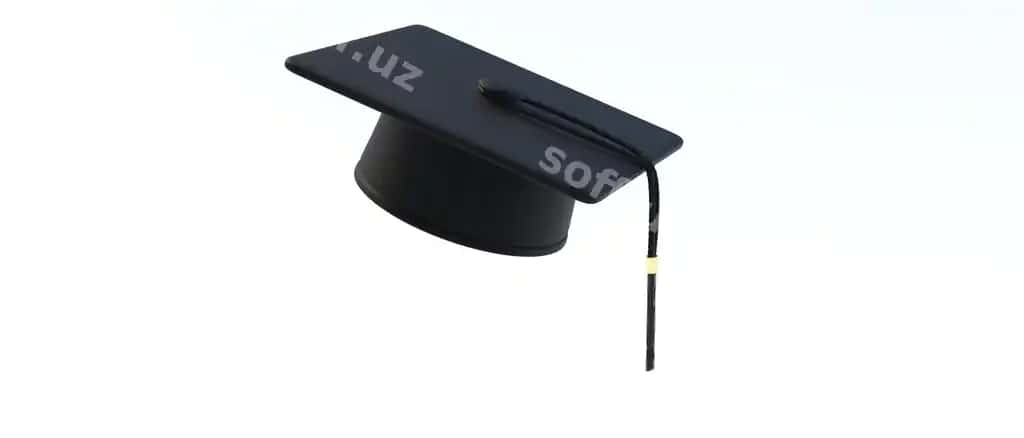 Aspirantura kolleji o'rta maktabi universitet kepkasi izolyatsiya qilingan oq fon 3D illyustratsiyasi | Graduate college high school university cap isolated white background 3d illustration