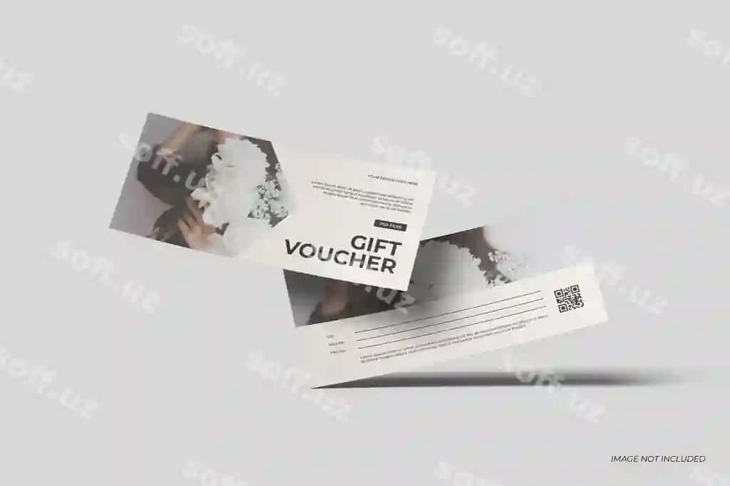 Sovuq sovg'a voucheri mockupi | Gift voucher mockup