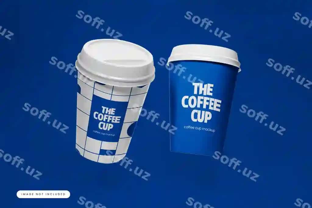 Old ko'rinishdagi kofe qog'ozi krujkasining maketi | Front view coffee paper cup mockup