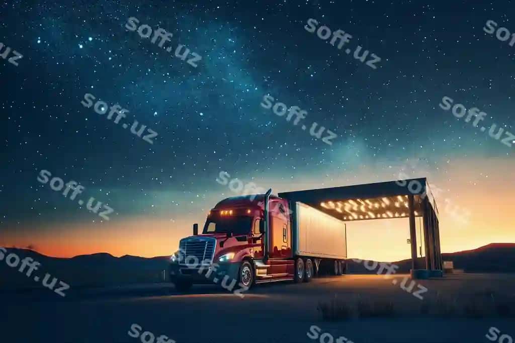 Yo'l chetida turgan yuk mashinasi yulduzli osmonni to'xtatdi | Truck resting roadside stop starfilled sky