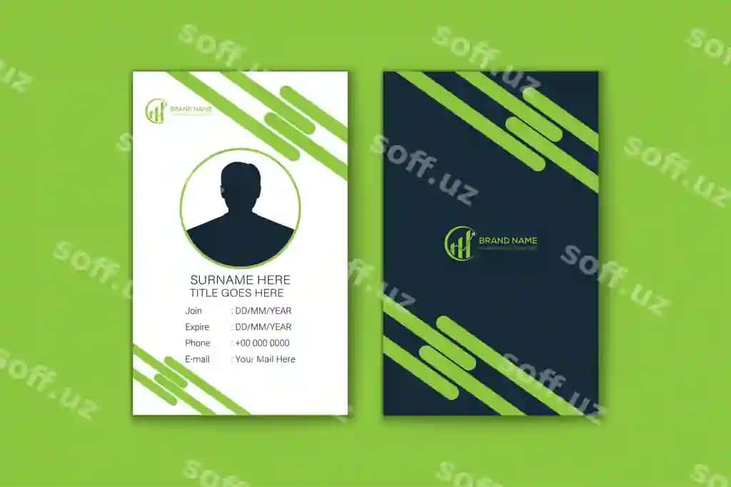 Vertikal tashrif qog'ozi maketi | Vertical business card mockup