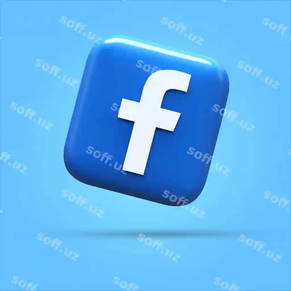 Facebook ikonka 3d render PSD mockup | Facebook icon 3d render psd mockup 2