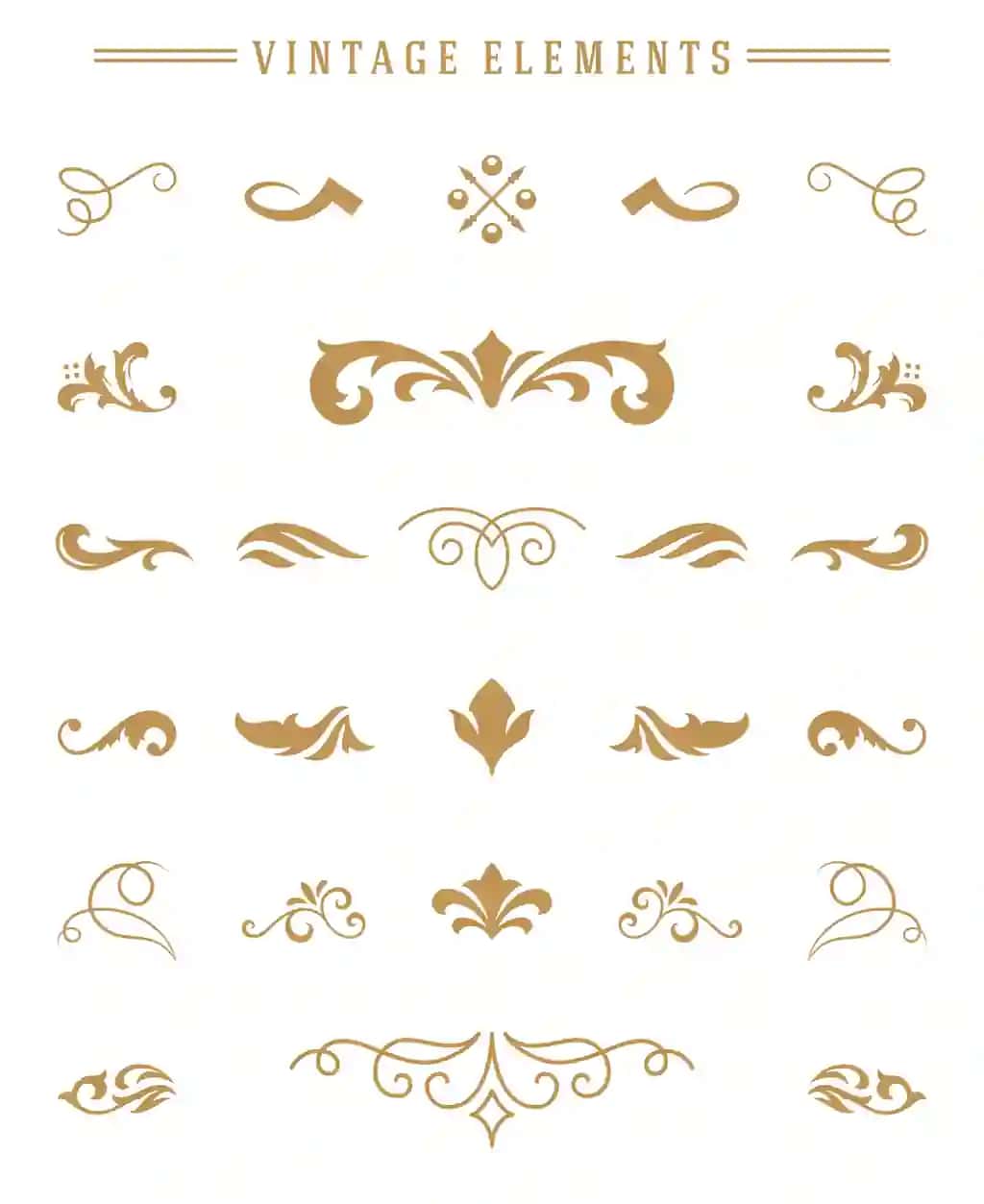 Vintage bezaklari gulli elementlarni loyihalash taklifnomalarini tabriklaydi | Vintage ornaments set floral elements design invitations greeting