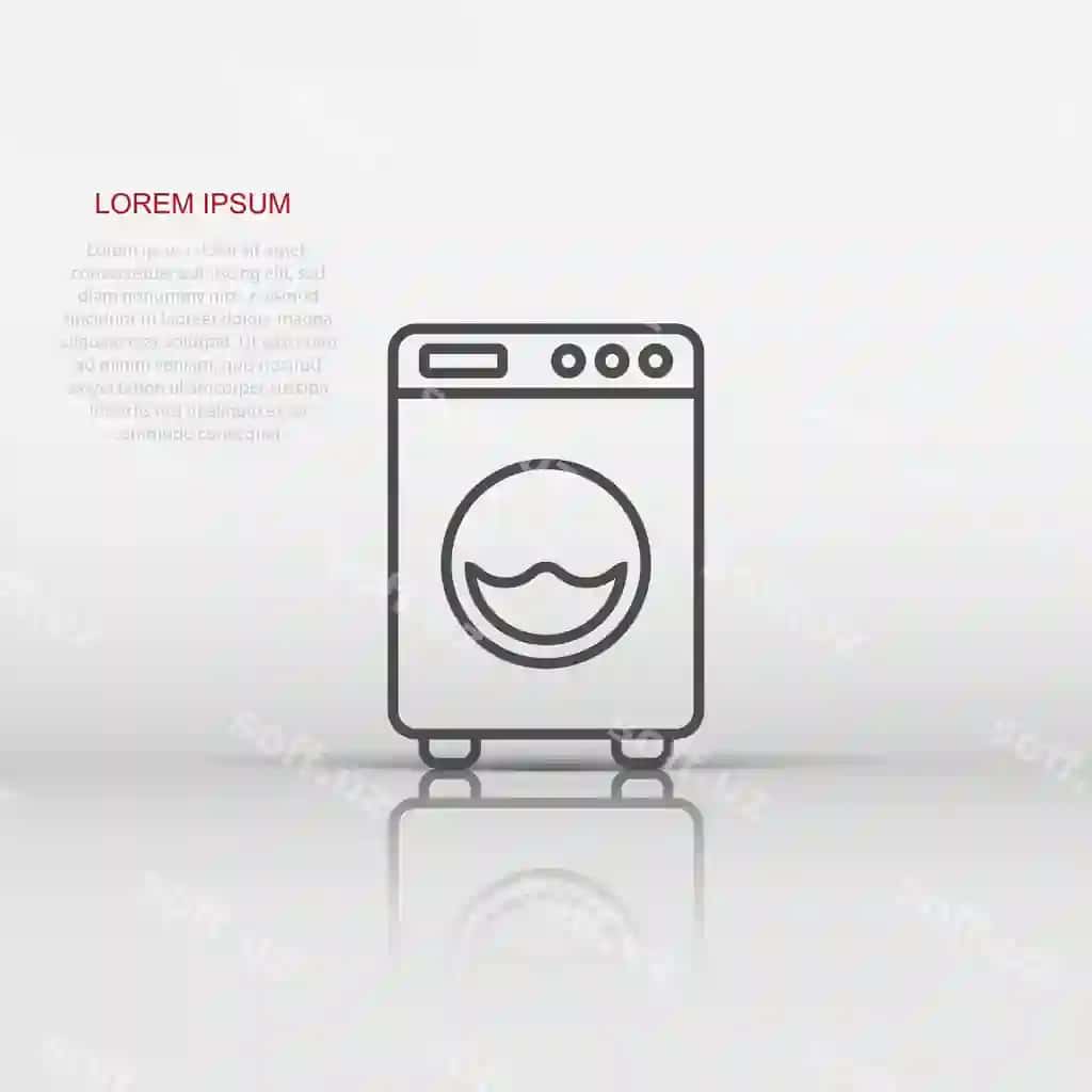 Yuvish mashinasi ikonka tekis uslub yuvish mashinasi vektor illustratsiyasi oq | Washing machine icon flat style washer vector illustration white