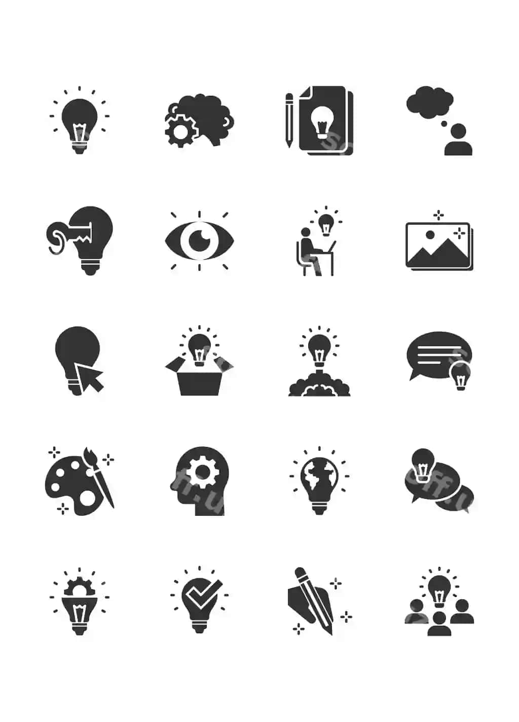 O'rnatish ijodkor ikonlar g'oya o'ylash | Set creative icons idea think