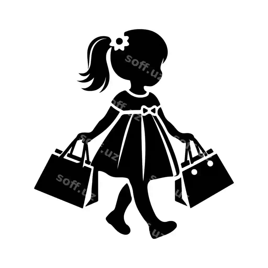 Chiroyli qiz ajralangan xarid sotuv vektor illustratsiyasi oq fonda | Cute girl isolated shopping salevector illustration with white background