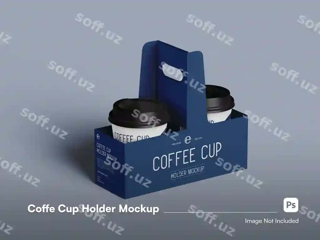 Zamonaviy izometrik kofe stakan ushlagichi 3D izolyatsiya qilingan maket | Modern isometric coffee cup holder 3d isolated mockup