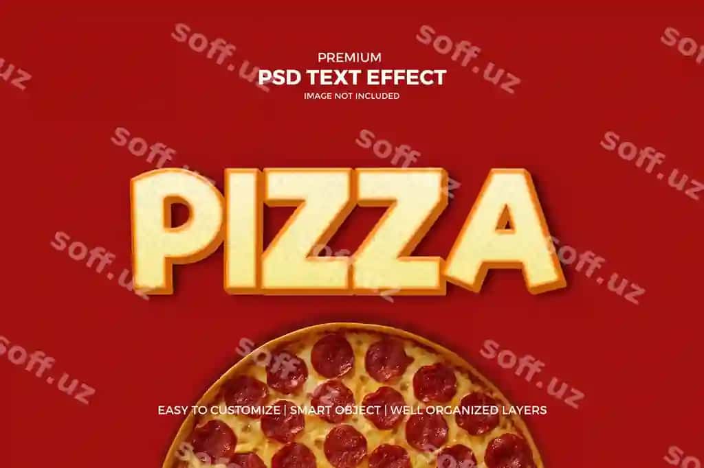 Pitsa matn effekti | Pizza text effect