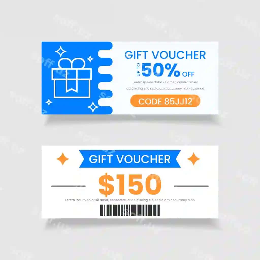 So'mvaucher kuponi shabloni | Gift voucher coupon template