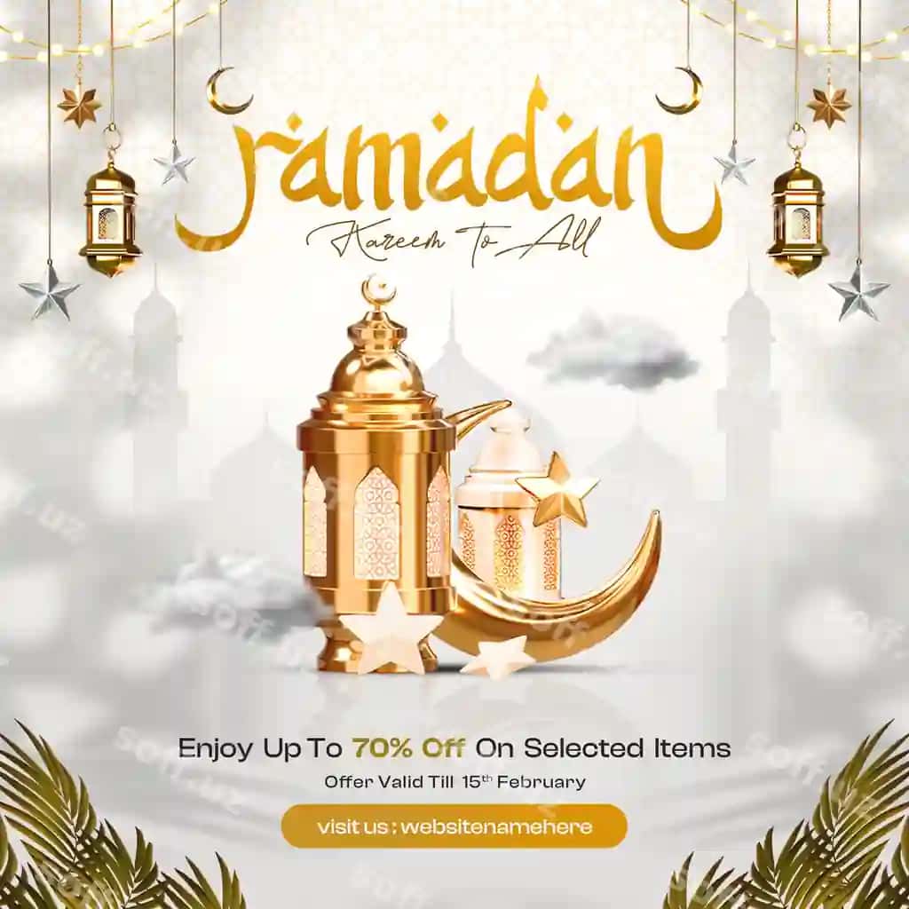 Ramazon kareem Islom bayrami uchun sotsial media posti dizayn shabloni | Ramadan kareem islamic festival social media post design template