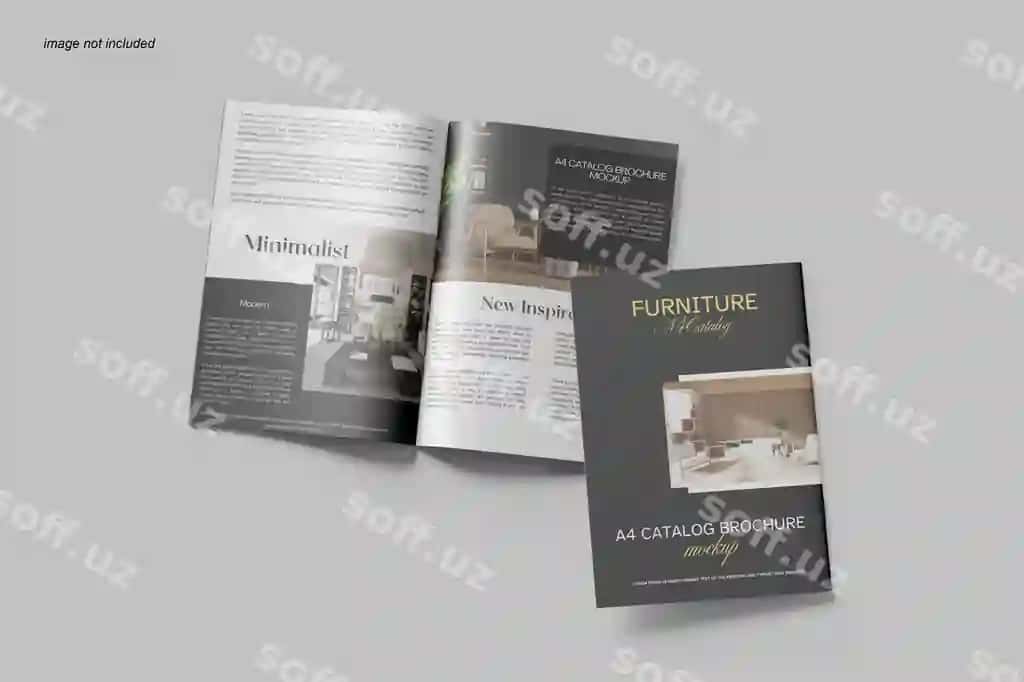 Jurnali qora-oq mebel degan belgi bilan | Magazine with black white sign that says furniture