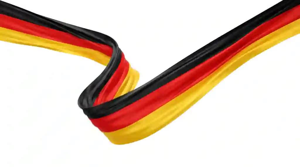Aylanayotgan Germaniya bayrog‘i lentasi foni | Swirling german flag ribbon background