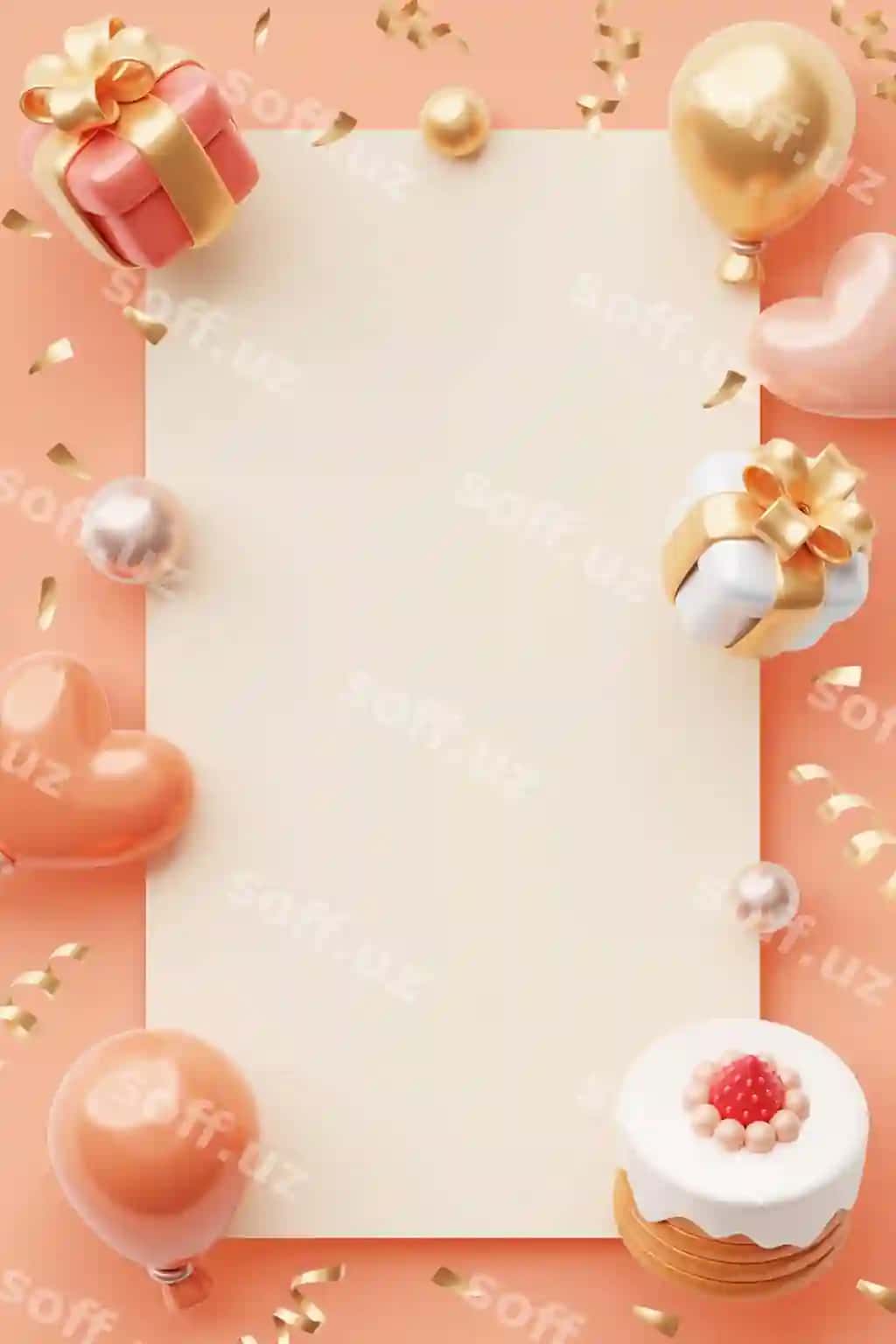 Tug'ilgan kun uygun bo'sh bandlirish banneri | Birthday vertical blank banner