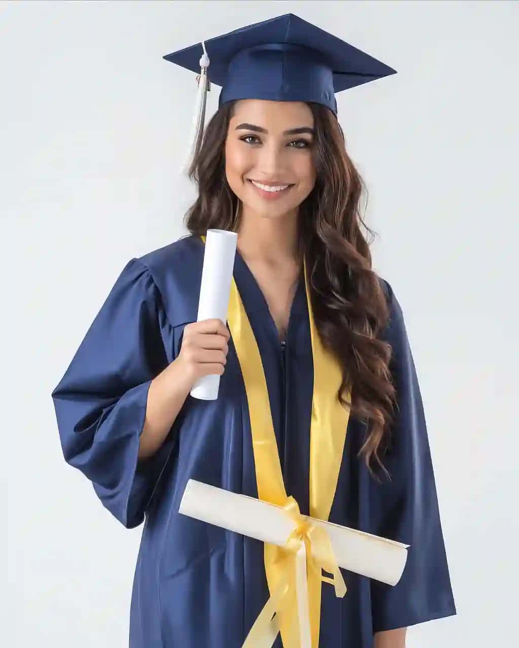Diplomni ushlab turgan ayol bitiruv libosi | Woman graduation gown holding diploma