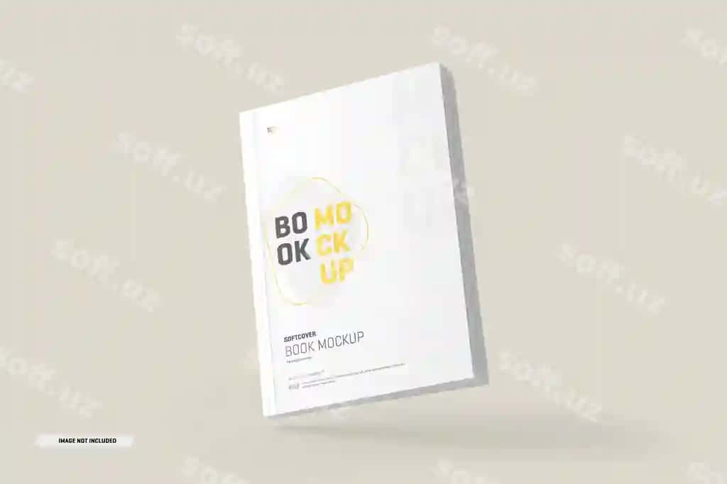 Mockup softkor kitob muqaddariyasi | Softcover book cover mockup