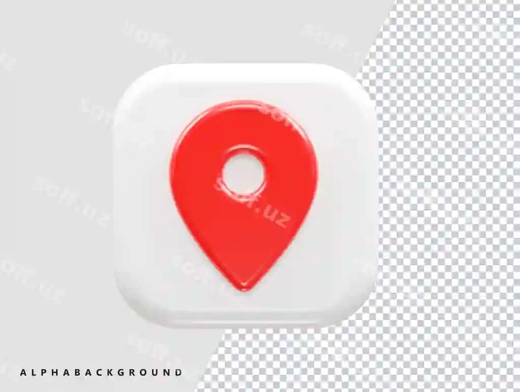 Joylashuv belgisi 3D render vektori | Location icon 3d rendering vector