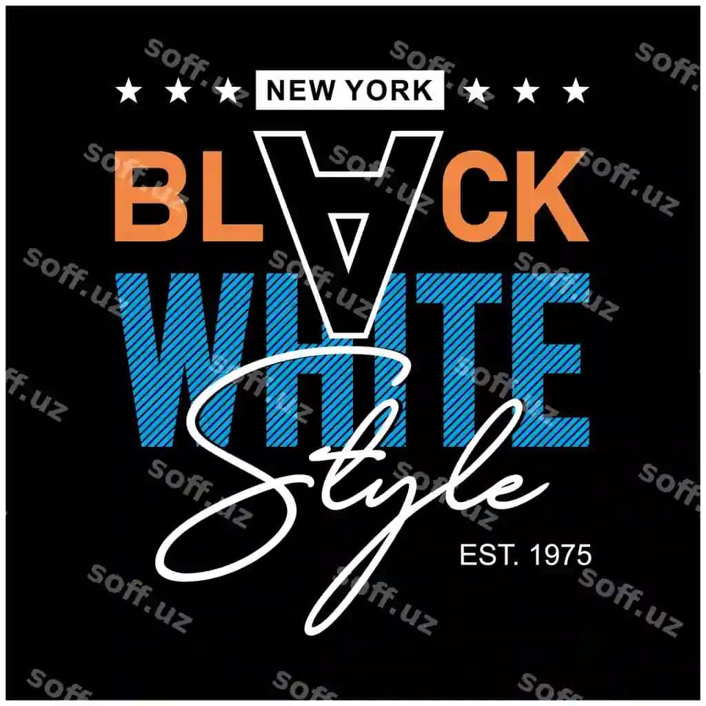 Qora oq dizayn Tipografiya dizayni Futbolka Stiker devor devorlari | Black white design typography design t shirt sticker wall murals
