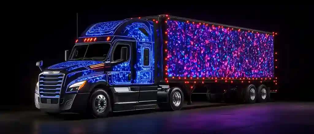 Neon chiroqli yarim yuk mashinasi | Semi truck with neon lights