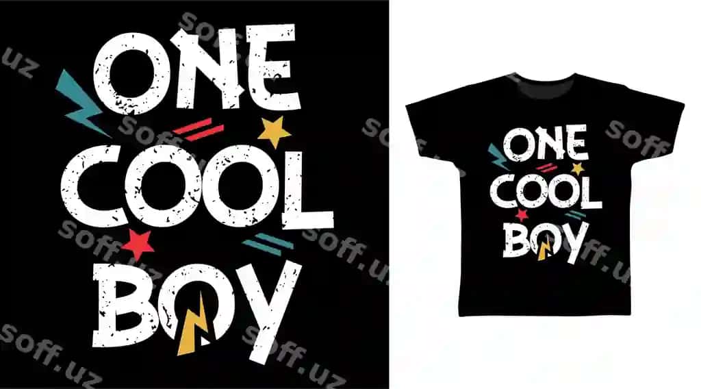 Bir so'ng o'g'li tipografiya futbolka dizayni | One cool boy typography t shirt design