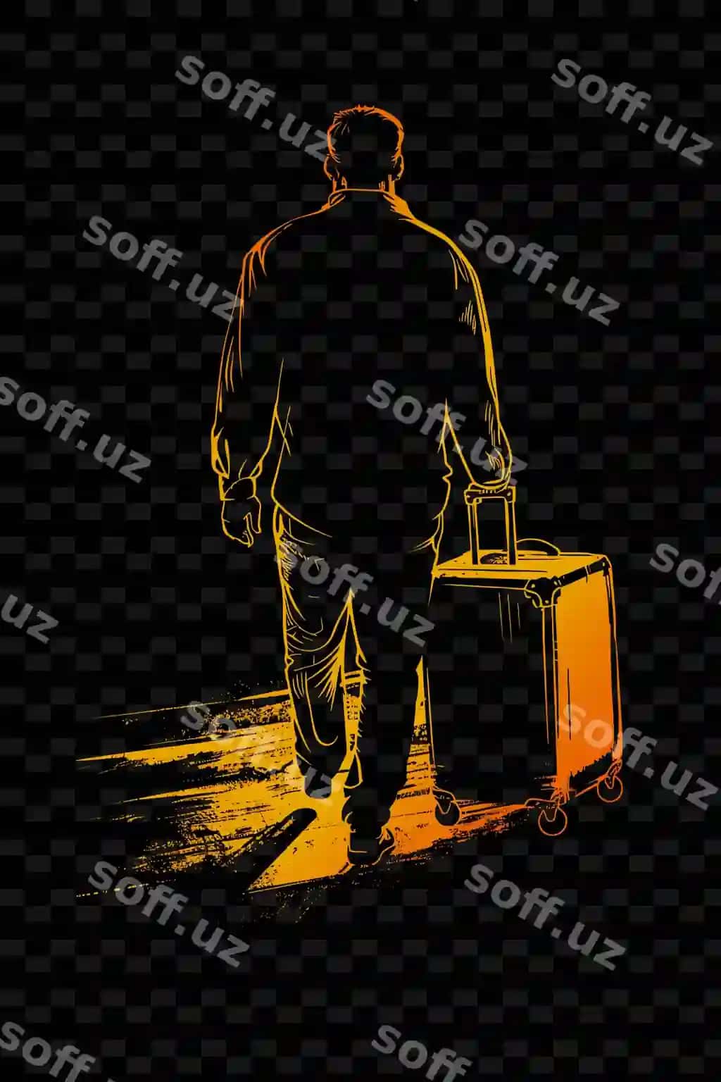 Erdaijit sohibi va bagajı bilan qozonini | Man with suitcase bag floor