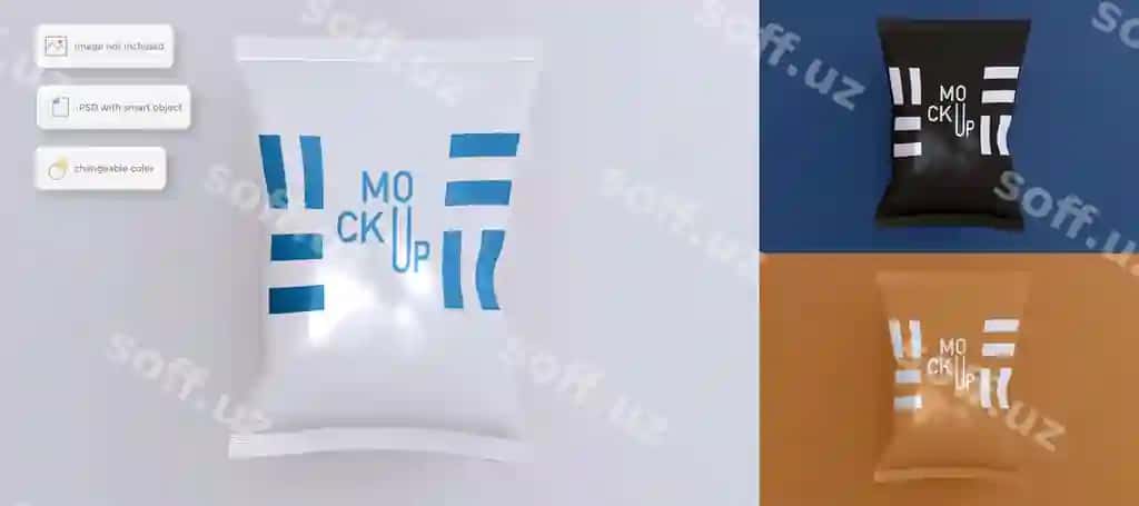 Oddiy chiplik qopqi mockup | Simple chips bag mockup