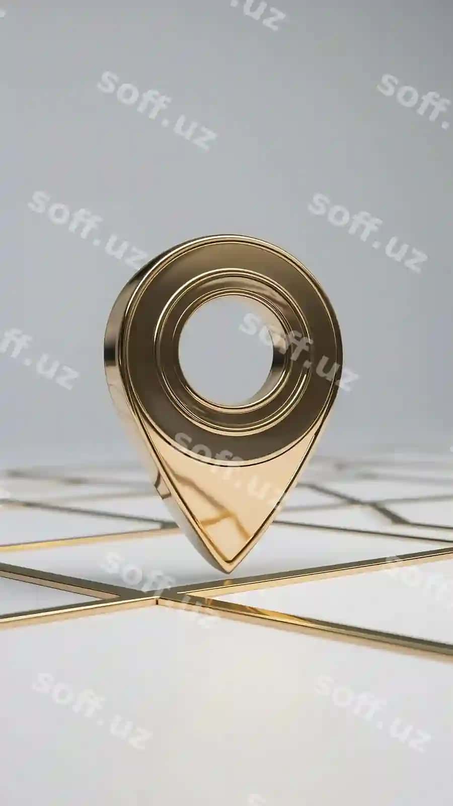3D render orqali yaratilgan oltin joy belgisi, oq fonda izolyatsiya qilingan veb-lokatsiya nuqtai ko'rsatgichi | Isolate golden location pin white background web location point pointer by 3d render