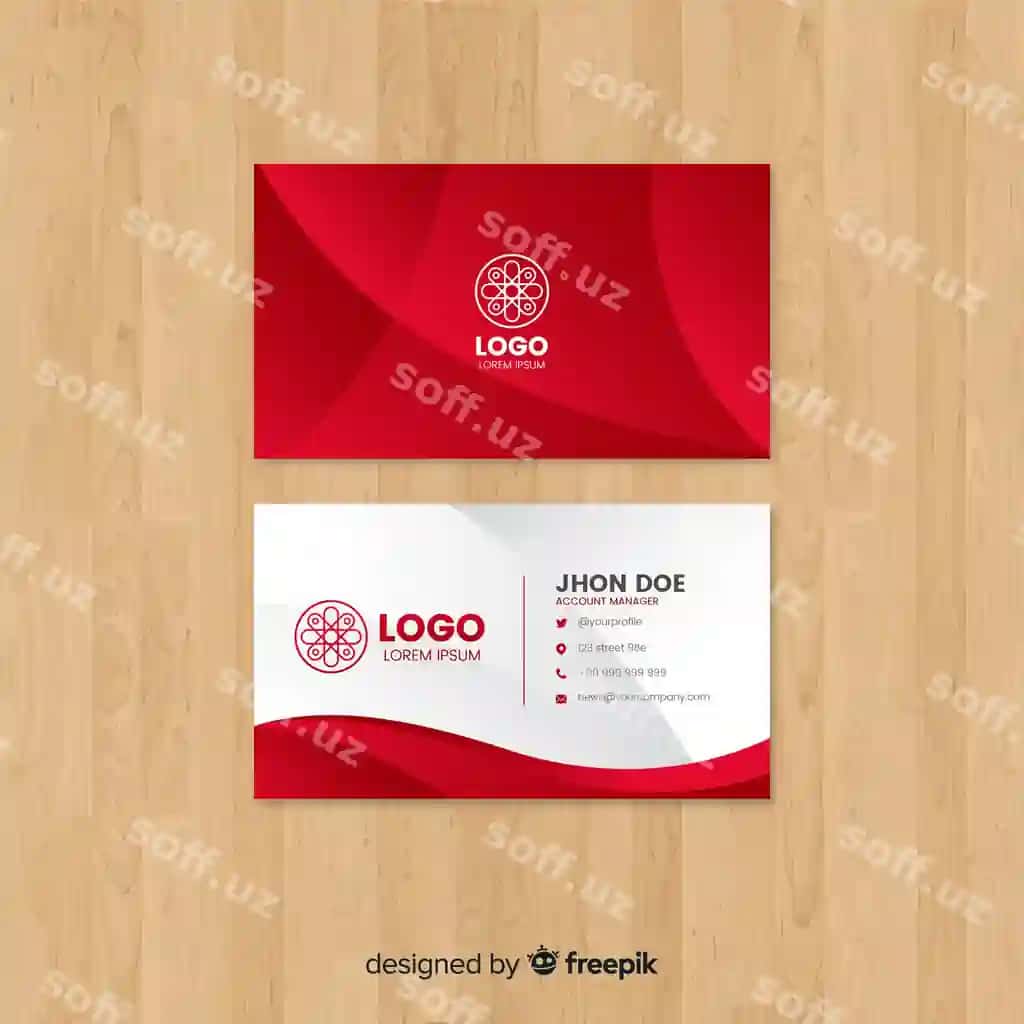 Mavhum shakllarga ega zamonaviy vizitka shabloni | Modern business card template with abstract shapes