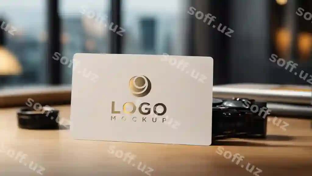 Hashm biznes karta oltin foliya logotip namunasi | Luxury business card golden foil logo mockup