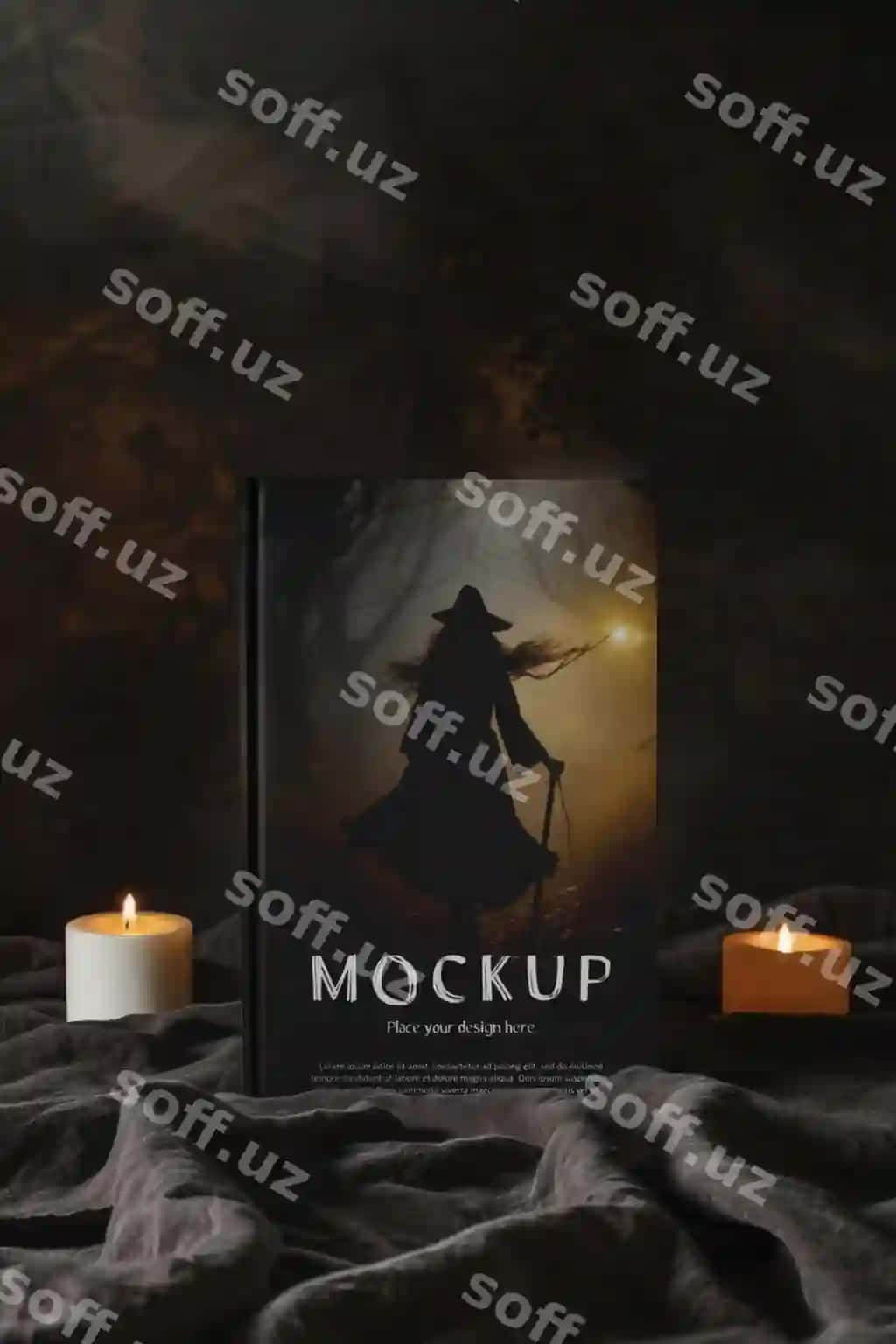 Xellouin qo'rqinchli kitobining maket dizayni | Halloween scary book mockup design