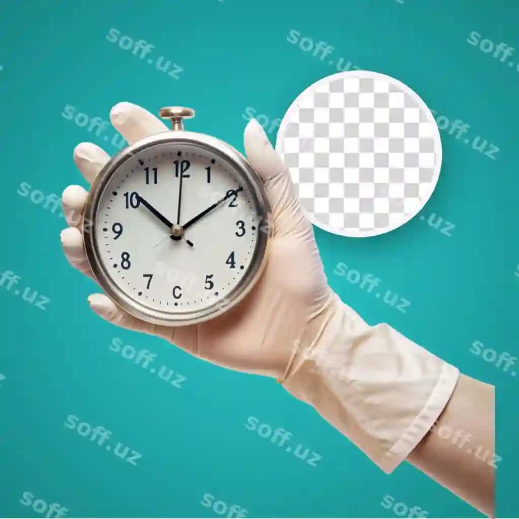 Bo'yi erkak soatni bosib tutmoq | Midsection man holding clock against