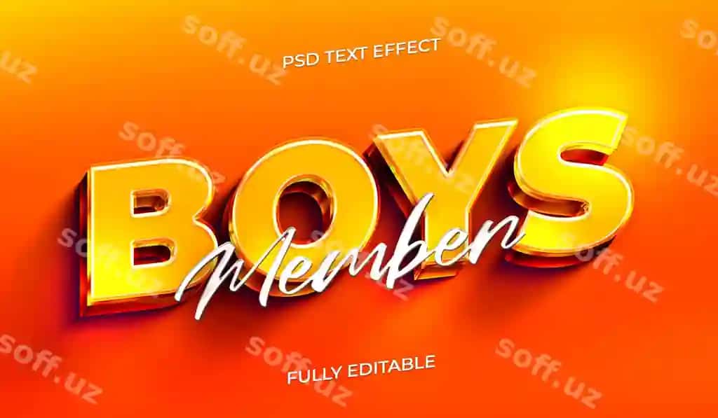 Bollar matn uslubi ta'siri | Boys text style effect