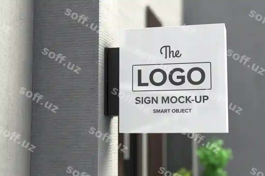 Doʻkon belgisi namuna beton devor | Shop sign mockup concrete wall