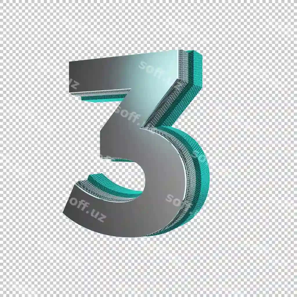 3-raqam 3d render | Number 3 3d render