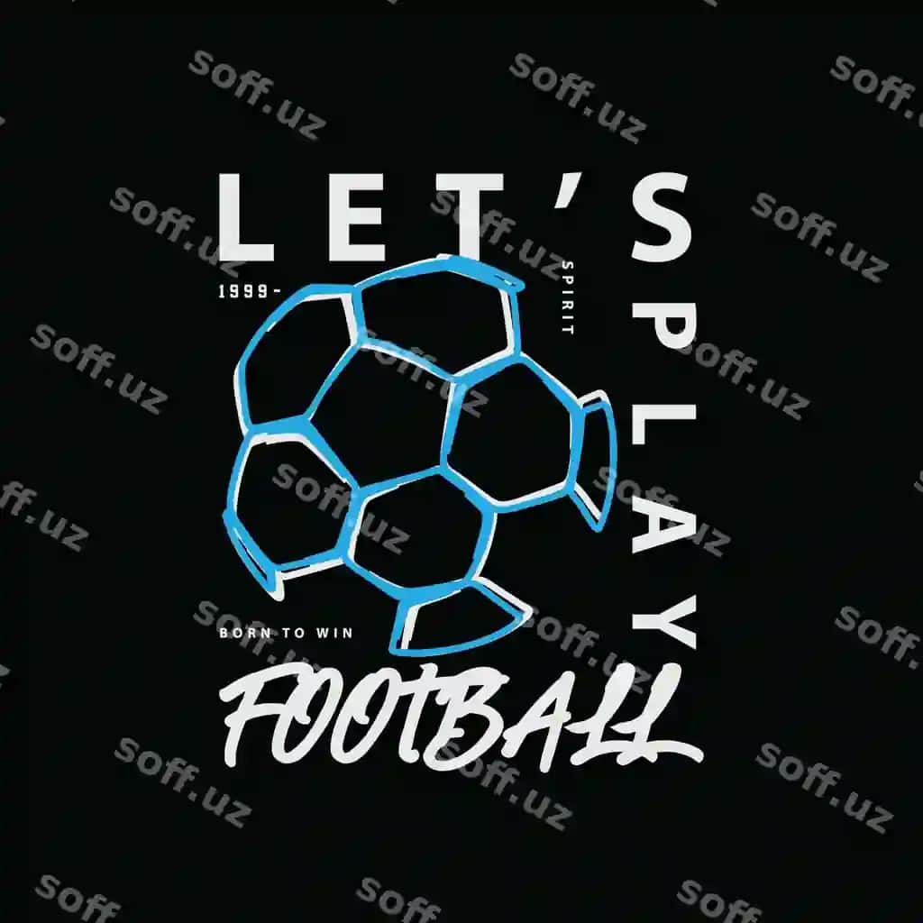 Futbol tipografiyasi vektorli futbolka dizayni tasviri | Football typography vector t shirt design illustration