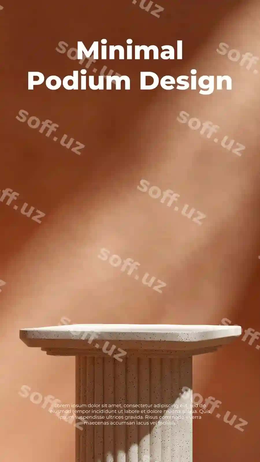 Portret jigarrang qattiq tekislik devor renderi 3D bo'sh joy tabiiy | Portrait brown rough texture wall rendering 3d empty space natural