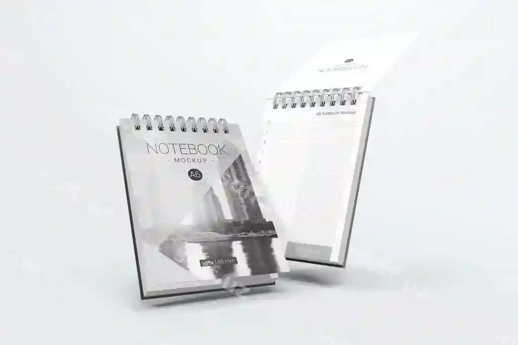 Susishli qoidaluq mockup | Floating notepad mockup