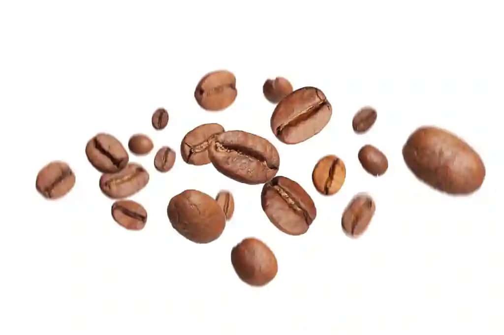 Qovurilgan qahva loviyalari harakat effekti bilan yuqoridan pastdan uchadi | Roasted coffee beans fly from top bottom with motion effect