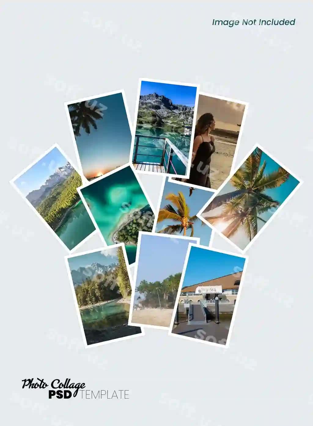 Sayohat tabiati fotosuratlarini o'z ichiga olgan zamonaviy foto kollaj shabloni | Stylish photo collage template featuring travel nature photography