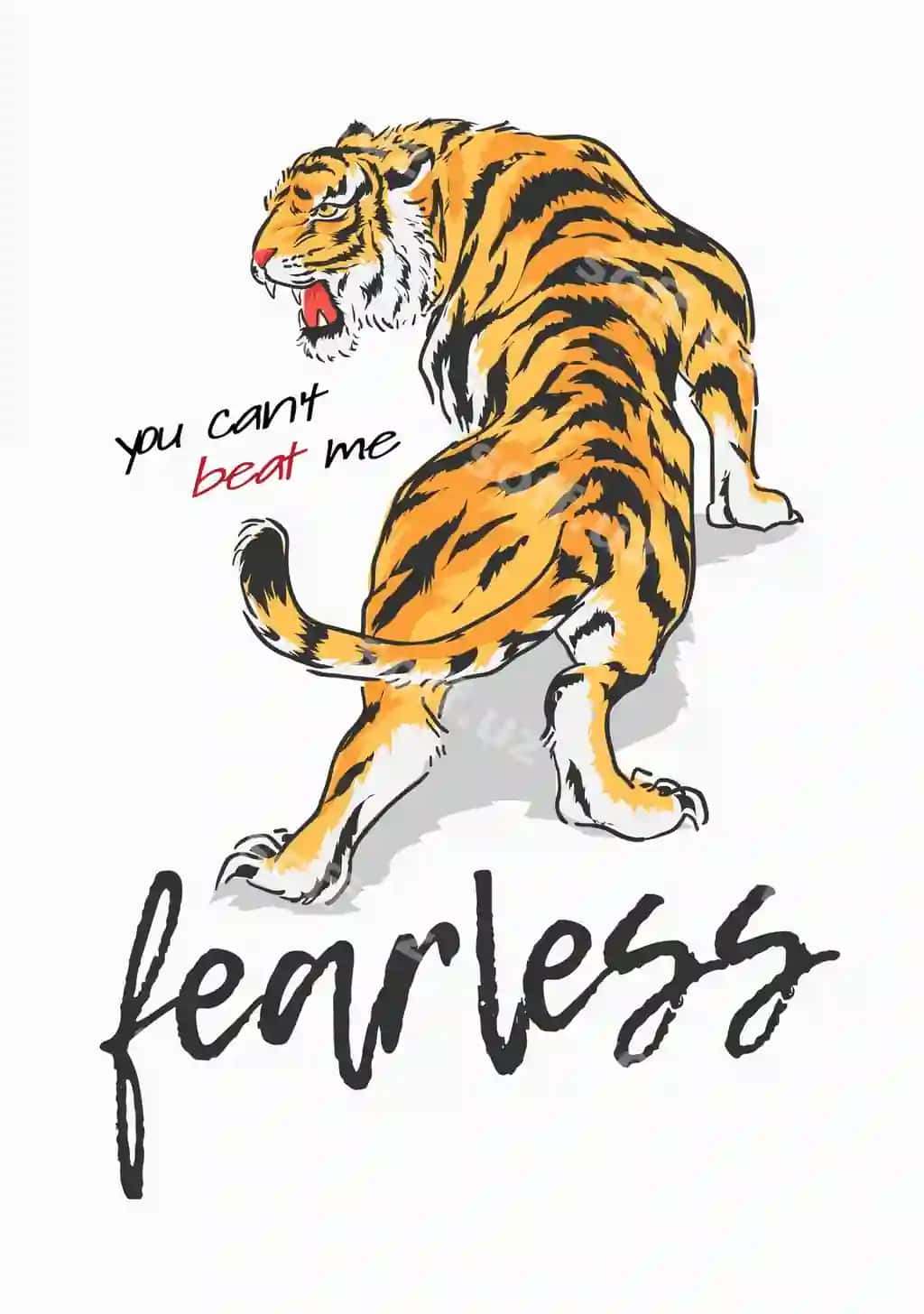 Sher logotipi bilan slogan | Slogan with tiger graphic illustration