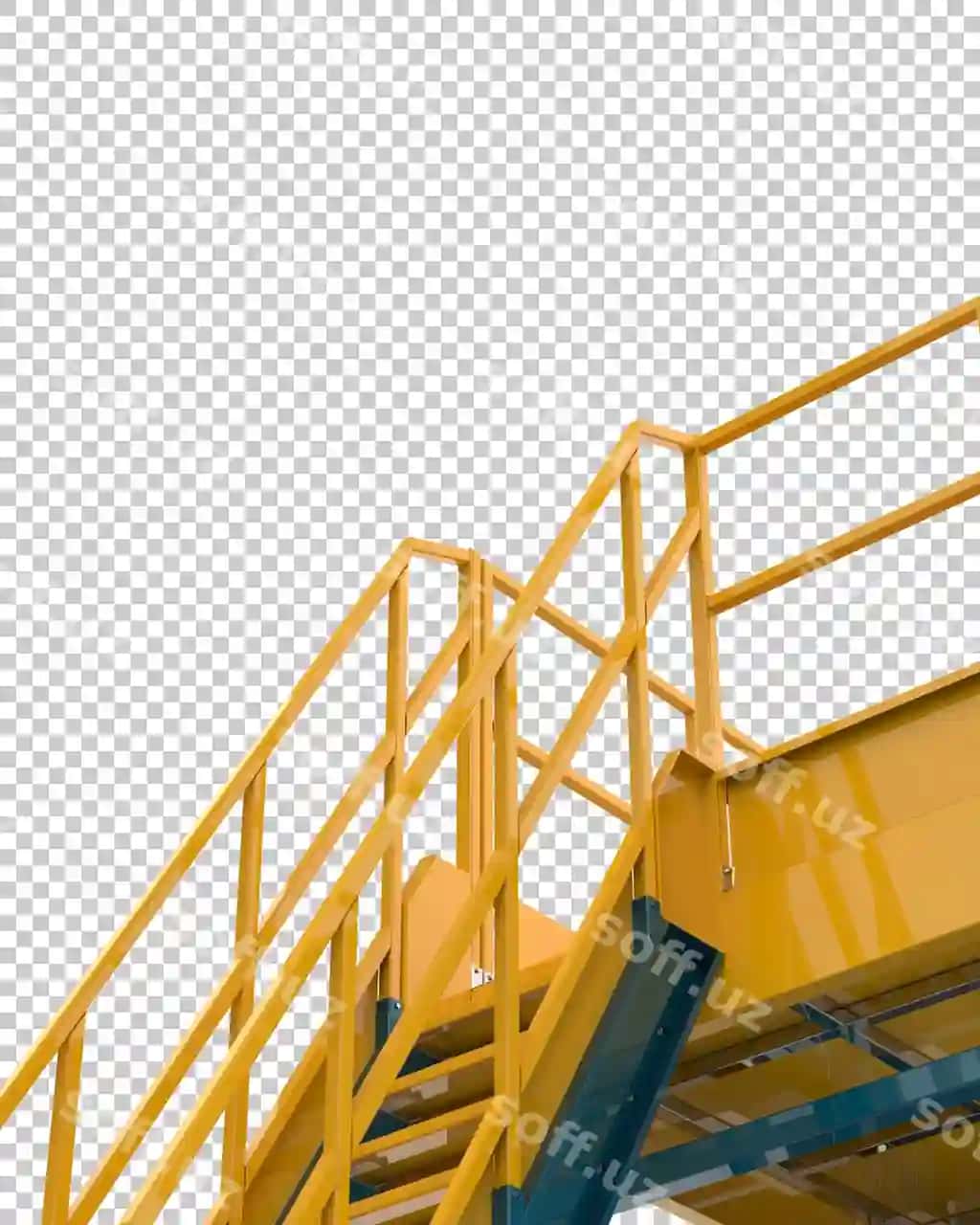 Sanoat platformasi ajraltirilgan shaffof fonda 3D render | Industrial platform isolated transparent background 3d rendering