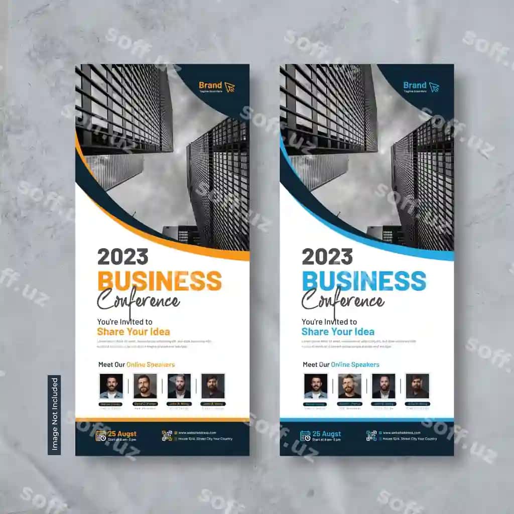 Biznes konferensiya uchun roll-up banner dizayni | Business conference roll up banner design