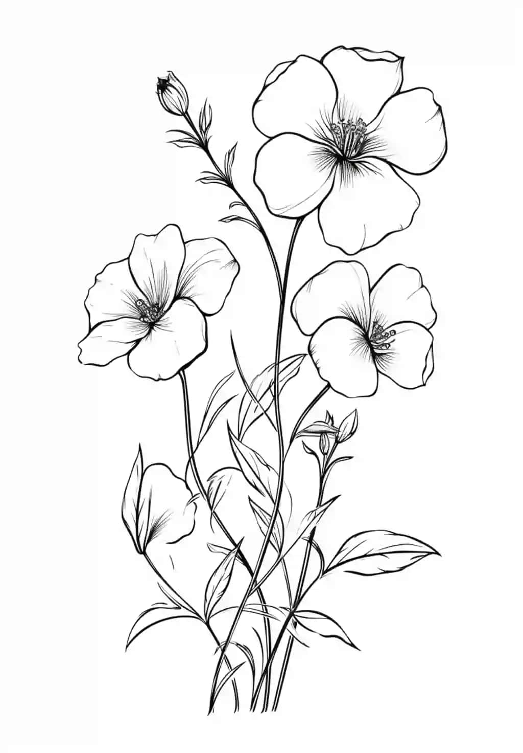 Barglari oq fon generativ ai bilan dasta gullarni chizish | Drawing bunch flowers with leaves white background generative ai