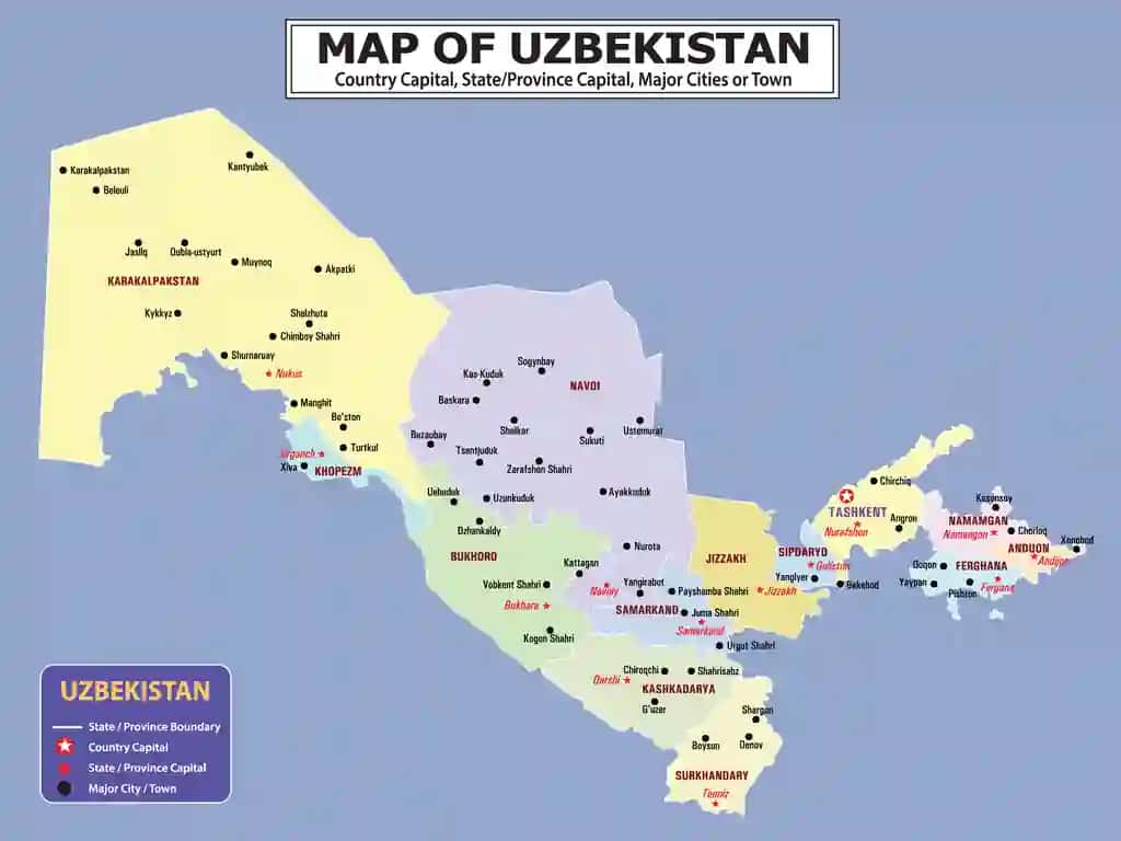 Geografiya siyosati mamlakatlar xaritasi mamlakat poytaxti viloyat bilan | Geography politics map countries map country with capital province