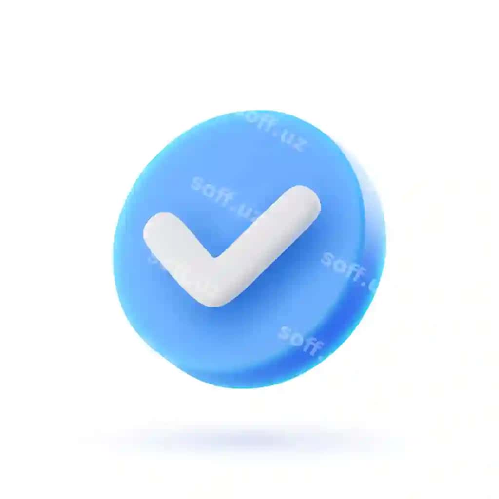 3d vektor ko'k tekshirish belgisi ikonka kartun minimal uslubi | 3d vector blue check mark icon cartoon minimal style