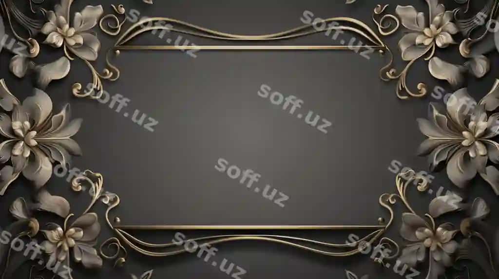 Oltin kulrang bezakli ramka | Gold gray ornamental frame