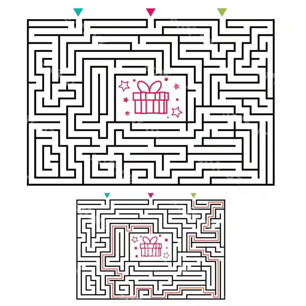 To'g'ri to'rtburchak labirint o'yini bolalar uchun mantiqiy muammo | Rectangular maze labyrinth game kids labyrinth logic conundrum